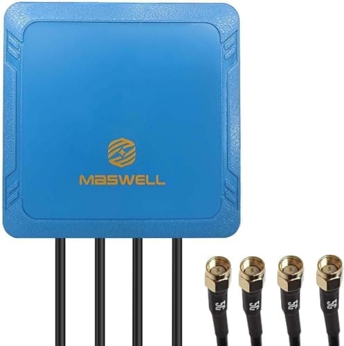 Maswell 4X4 MIMO 5G External Antenna, Omni 700-6000MHz | 4G+ LTE-A 5G NR 5G | WiFi 6 Bluetooth | Screw Adhesive Mount, SMA Male 3dBi Low Gain Outdoor for IoT M2M, NOT for Boosting - Image 1