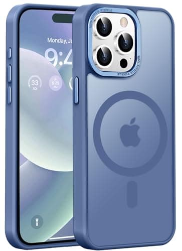 Newfuture Upgraded Magnetic for iPhone 15 Pro Max Case [Compatible with Magsafe] [Mil-Grade Protection], Pocket-Friendly, Slim Translucent Phone Case Cover for iPhone 15 Pro Max 6.7", Light Blue