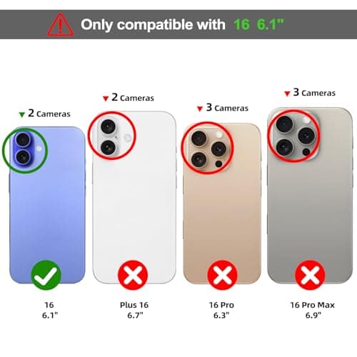 TOOVREN Phone Case for iPhone 16 Wallet Case with Card Holder Stand Strap Lanyard Case fits iPhone 16 Case with Wallet PU Leather Shockproof Detachable Phone Cover for Women & Men 6.1 Inch Black - Thumbnail 2