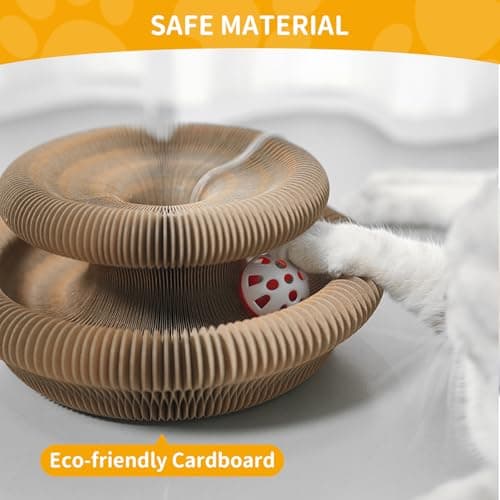 COSOWO Kitty Kurlz Magic Organ Cat Toy, Foldable & Reversible Infinity Style Cat Scratching Board Toy by Recycled Cardboard, Durable Interactive Cat Toys for Indoor Cats, 1 Pack - Thumbnail 6
