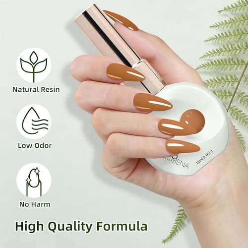 Woobena 8 Colors Gel Nail Polish Set, Nail Polish Gel UV Brown Gel Polish Kit with Long Lasting, Salon-Quality Gel Polish Colors for DIY Nail Art at Home HEMA/TPO Free - Thumbnail 3