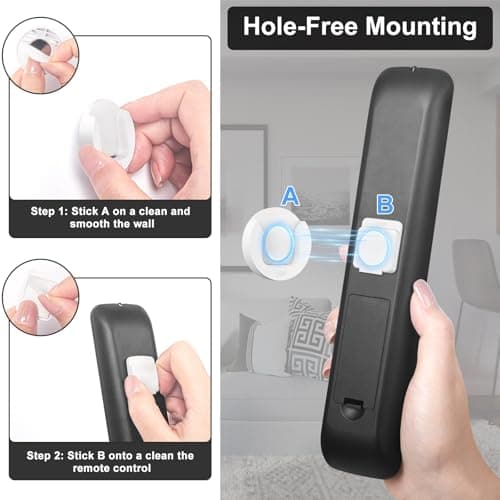 YYILIS Magnetic Remote Control Holder Wall Mount, 4 Pack Upgrade Remote Control Organizers Storage Self-Adhesive TV Remote Control Caddy for Back of TV White - Thumbnail 5