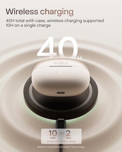 SHOKZ OpenDots ONE-Open-Ear Headphones, Clip-On Earbuds-Wireless Bluetooth Earbuds with Microphone-Secure, Lightweight, Comfort-Premium Dolby Audio-Water Resistant-Fast Charging-Up to 40 hrs Playtime - Thumbnail 6