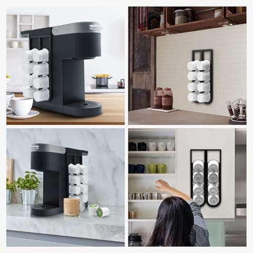 Pilloze K Cup Holder for Keurig Coffee Pod, 2PCS Wall Mount Coffee Pod Holders, Space Saving K-cup Organizer for Small Counts & Cabinets (2 Packs for 16 K Cups) - Thumbnail 5