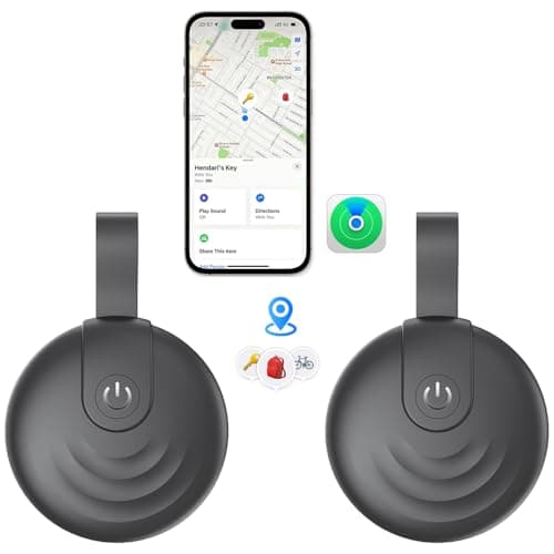 Lmrbelec Tracker Tags, Work with Apple Find My (iOS Only), Tracking Device Item Finder Locator Smart Tag for Luggage, Keys, Wallet, Bike (Black, 2 Pack) - Image 1