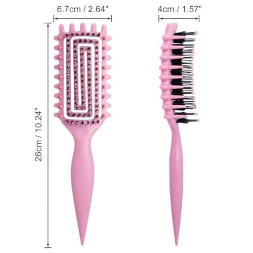 Inpoipsor Curly Hair Brush, Curl Defining Brush for Women and Men, Effortless Detangling and Shaping for Curls, Waves and Coils, Reduces Pulling, Smooth Results (Pink) - Thumbnail 5