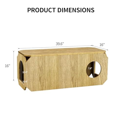 Coffee Table and Pet Entertainment Center Two-in-one,Rectangular Living Room Center Table,Four-sided Concave Corner Anti-collision Design,Suitable for Living Room Storage (Coffee table-Wood color) - Thumbnail 2