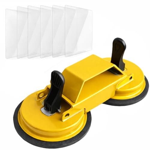 Floor Gap Fixer Tool, 45° Striking Surface Floor Gap Repair Tool with Dual Suction Cup, Made of Iron. with 6pcs Sticky Pads for Fixer Laminate/Vinyl Flooring Tools - Image 1