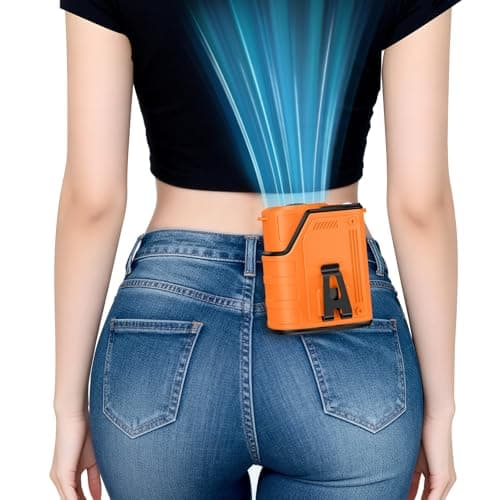 W & O Portable Fan Rechargeable,Personal Waist Clip on fan 4 Speeds & Flashlight Hands-FreeHanging Neck Fan, 20H Cooling For Outdoor Camping Travel (Orange) - Image 1