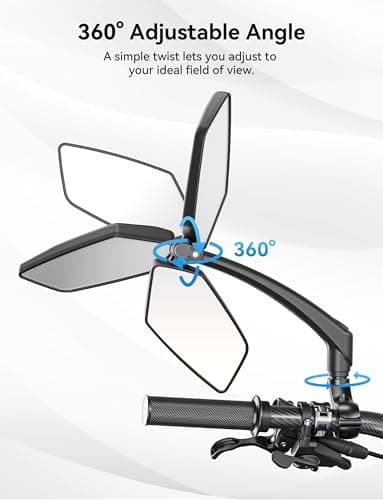 COICER E Bike Mirror Handlebar Mount, Bicycle Rearview for Handlebar - Thumbnail 5