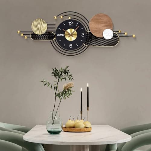 AXAORIRA 38x15 Inch Modern Decorative Wall Clock for Living Room Decor, Silent Non-Ticking Battery Operated Analog Clock for Bedroom, Office, Kitchen & Entryway, Ideal Housewarming Gift - Thumbnail 4