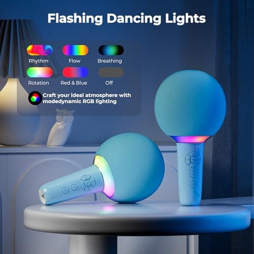 Wireless Kids Karaoke Microphone Karaoke Mic Speaker with LED Light - Thumbnail 5