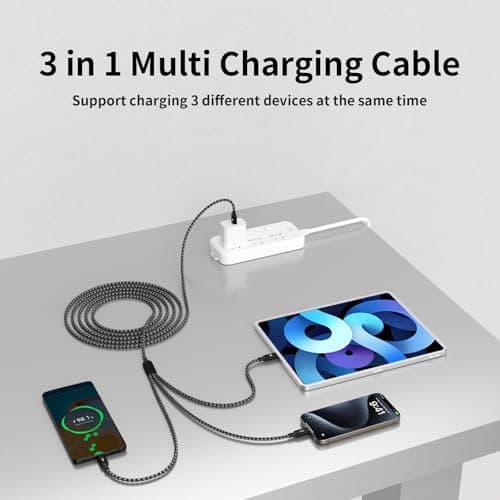 MPATIBY Multi Charging Cable,USB C Splitter Cable,3 in 1 Charging Cord with 3 Type-C Port for iPhone 16 15 Pro Max Galaxy S23 S22 S10 Note 20 Cell Phones Tablets and More,1Pack 5FT - Thumbnail 4
