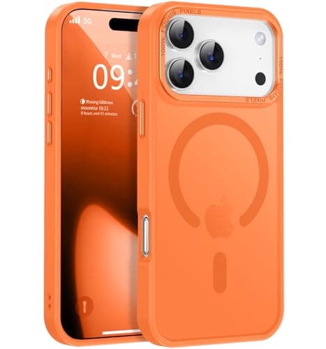 Newfuture Magnetic for iPhone 17 Pro Max Case [Compatible with Magsafe] [Military Grade Drop Protection] Translucent Matte Anti-Scratch Shockproof Protective Phone Cover 6.9 Inch, Orange - Image 1