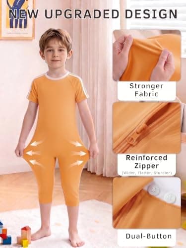 Anti-Removal Adaptive Bodysuit, Back-Zip One-Piece Care Jumpsuit, Tear-Resistant & Soft Stretch Fabric for Daily Support (Purple, 7-8) - Thumbnail 2