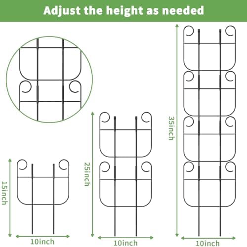 4 Pack Trellis for Climbing Plants Indoor, Expandable Small Metal Trellis for Potted Plants, Flowers Vine Ivy, Sturdy Houseplant Pothos Plant Climber Support - Thumbnail 4