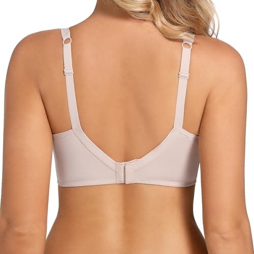 Lunanewook Women's Plus Size Lace Bras Minimizer Underwire Full Coverage Comfort Everyday Bra Champagne - Thumbnail 3