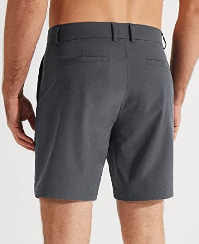 Libin Men's Golf Shorts 7" Work Dress Shorts Casual Hybrid Flat Front Short Lightweight Quick Dry Water Resistant, Iron Grey, Size 36 - Thumbnail 2