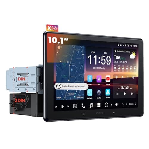 ATOTOZONE X10 10" Single Din & Double Din Car Stereo, Floating Screen,8G+128G Android in-Dash Navi, AI Vision, Cloud SIM&4G LTE, 7.1.2 Ch Hi-Fi Audio, FLAC, Wireless Carplay&Android Auto, ADS Support - Image 1