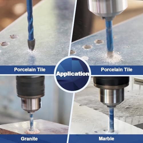 Diamond Drill Bit - BRSCHNITT 10pcs 1/4 inch Masonry Drill Bits Set for Porcelain Tile Ceramic Stone Granite Marble,Hex Shank Diamond Hole Saw Drill Bit - Thumbnail 4
