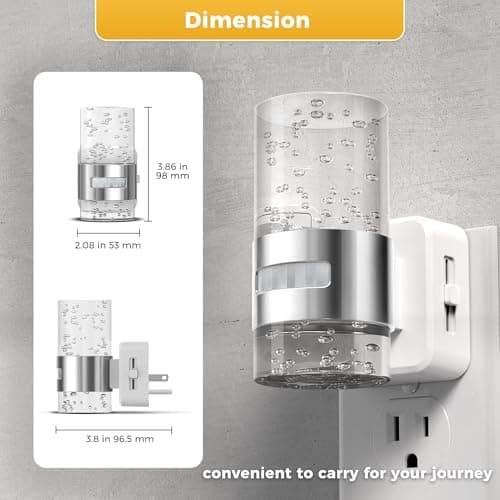 L LOHAS LED Motion Sensor Night Light,Dimmable Night Lights Plug into Wall, 2 Pack 3000K Night-Lights with 0-100 LM Adjustable, Acrylic Bubble Plug in Nightlight for Bathroom Hallway Nursery - Thumbnail 5