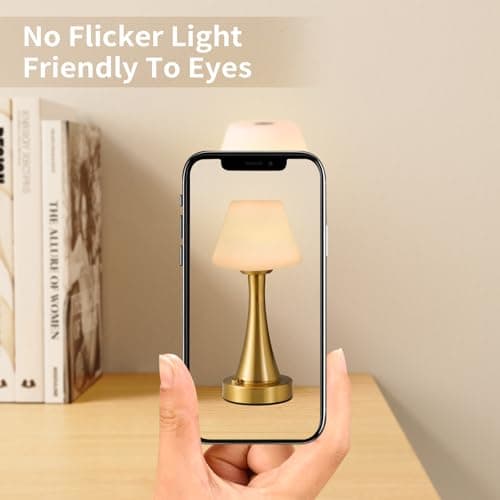 URLIGHTS Waterproof Rechargeable Table Lamp for Shower & Outdoor, Cordless Touch Dimmable Nightstand Lamp with 3 Light Colors, Portable LED Light for Bedroom, Patio, Camping & Bar (Copper) - Thumbnail 4