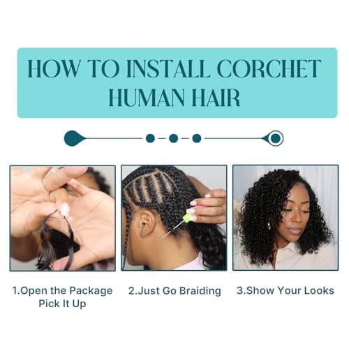 Miracle Knots Crochet Human Hair Loose Deep Wave 180G 150Strands 18 Inch NC - Thumbnail 4