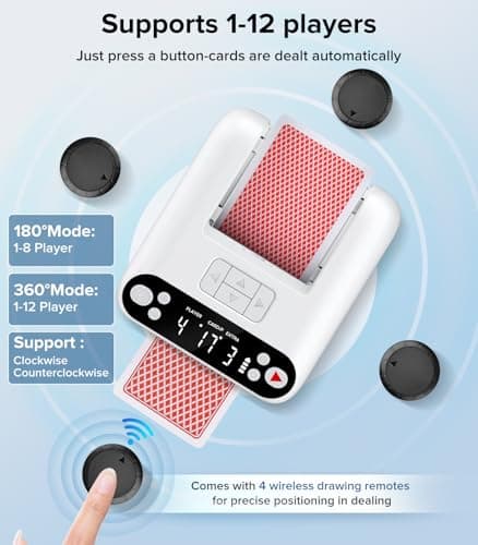 LAETENIN Card Dealer Machine for 1-3 Decks with 4 Remotes - Thumbnail 3