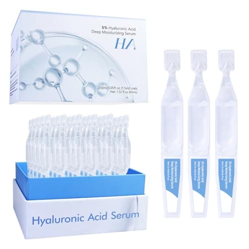 5% Hyaluronic Acid Serum Ultra Moisturizing & Elastic Skin - Wake Nature Perfection Hyaluronic Acid - Anti-Aging Serum for Face Single-Use Vials Skincare - Repair Sensitive Skin (1.5 ml)*30 - Image 1
