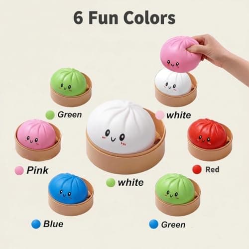 Giant Mystery Dumpling Squishy, 4 Inch Jumbo Dumpling Stress Ball, Squishy Bun, Anxiety Relief Fidget, Soft Squeeze Decompression Dough for Adults Classroom Prizes & Party Favors - Thumbnail 6