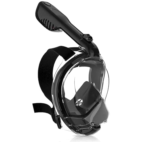 Yosmer Electric Full Face Snorkel Mask for Adults – Patented Airflow System, 6X Easier Breathing, 180° Panoramic View, Anti-Fog & Leak-Proof, Foldable with Latest Dry Top System, Black-M - Image 1