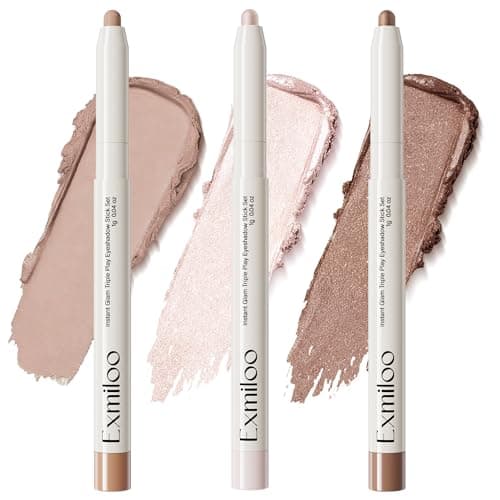 Exmiloo Cream Eyeshadow Stick Set, 3 Colors-Waterproof Long Lasting Eye Shadow Sticks with Shimmer & Matte Finish, Easy-to-Blend Eyeshadow Pencil, Vegan & Cruelty-Free - Image 1