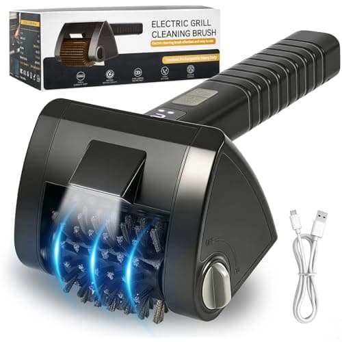 Chunine Electric Grill Brush, Cordless Rechargeable BBQ Cleaner with 4000mAh Battery, 2-Speed, LED Light, 304 Stainless Steel Removable Brush Head, Grill Clean Tool for Outdoor Grill - Image 1