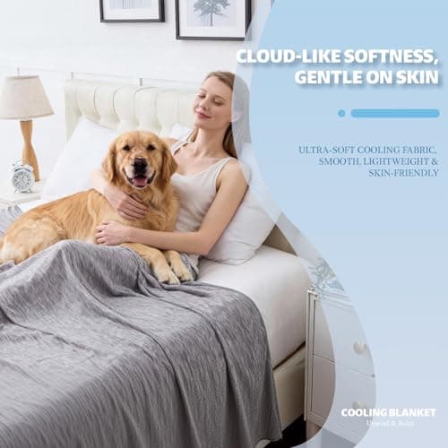 PENGZHU TECHNOLOGY Cooling Blanket Twin Size, 60"x80" Cooling Blankets for Hot Sleepers, Cold Blanket Thin Lightweight Breathable Soft for Couch Bed, Lightweight Blanket Keep Cool for Night Sweats - Thumbnail 2