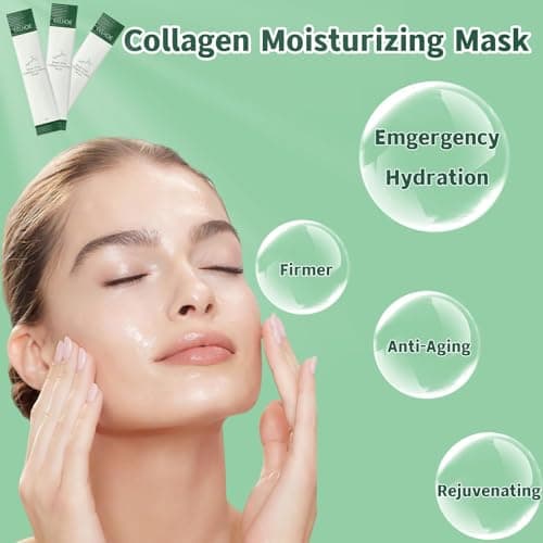 zhnnt 40 Pack Collagen Firming Face Mask，Wash-Free Firming Anti-Ageing Moisturising Face Mask,Smooth & Tight Skin,Facial Masks For Both Men And Women Of All Skin Types - Thumbnail 2