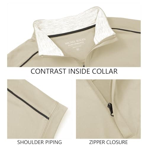 Rouen 1/4 Zip Pullover Mens Golf Vest Athletic Dry Fit Soft Casual Breathable Performance Print Golf Vests For Men - Thumbnail 5