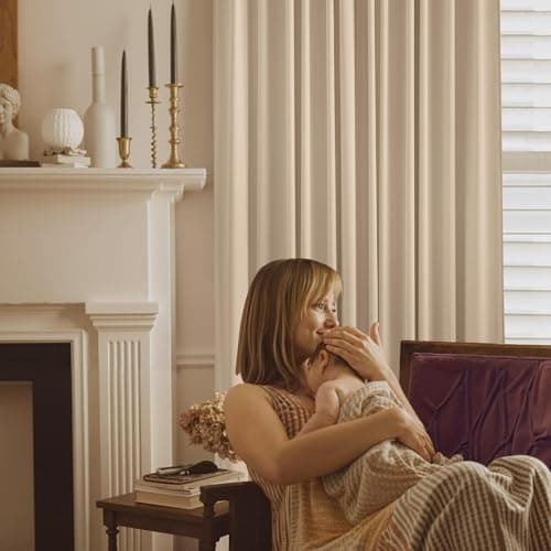 NICETOWN Beige Room Darkening Curtains for Backdrops, Thermal Insulated Noise Reducing Velvet Curtains for Film, Extra Long Window Curtains for Large Door Windows (2 Panels, 52" Wide x 134" Long) - Thumbnail 3