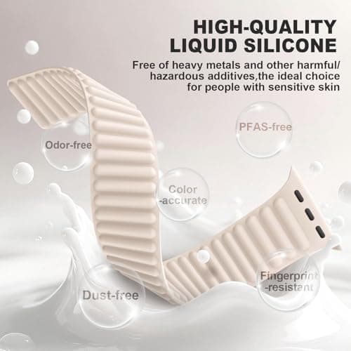 AMKSY Magnetic Sport Bands for Apple Watch Bands for Men Women 44mm 49mm 46mm 42mm 45mm 40mm 41mm 38m, Soft Silicone Strap Wristbands for Apple iWatch Ultra 3 2 1 Series 11 10 9 8 7 6 5 4 SE - Thumbnail 3