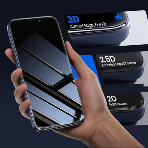 WSKEN Privacy Screen Protector for iPhone 17 Pro - Full Coverage Tempered Glass, 24° Anti Spy Private Screen, Auto Alignment Installation Tool, Full Edge Case Friendly Protector - Thumbnail 2