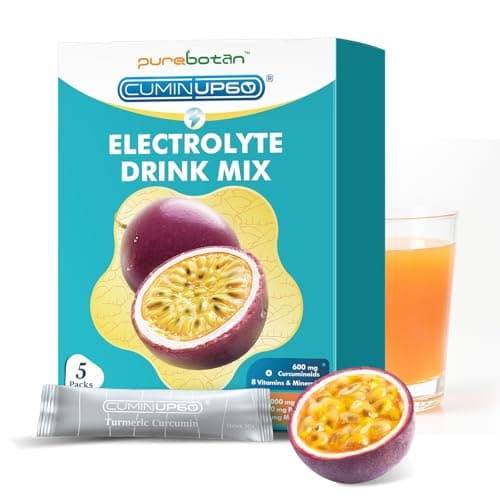 PureBotan Hydration Packets Sugar Free, Passion Fruit Electrolytes Powder Packets, Turmeric Electrolyte Drink Mix w/Curcumin, Vitamin, Minerals & Inulin, Support Immune & Recovery, Muscle & Gut Health - Image 1