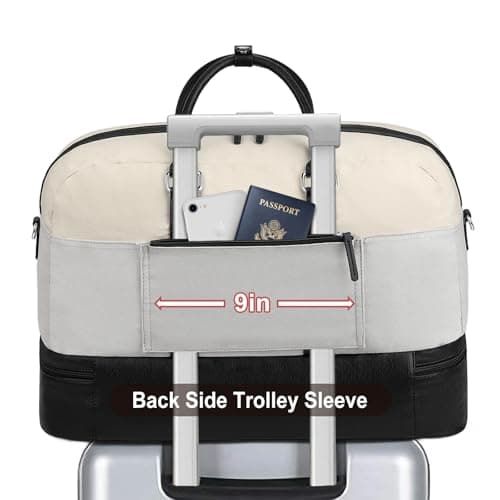 IBFUN Weekender Bags for Women, 3PCS 21" Large Travel Duffle Carry On with Crossbody Bag & Toiletry Bag, Water-Resistant Shoe Compartment, Trolley Sleeve, for Business Weekend Overnight Trips - Thumbnail 3