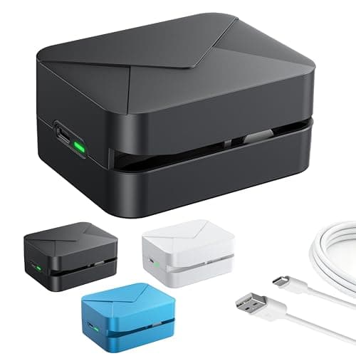 PYRODUM Rechargeable Electric Letter Opener, Automatic Envelope Slitter with Safe Hidden Blade, 1500 Cuts per Charge, Portable Mail Opener for Office Mailroom & Home Desk, Elderly, No Battery Needed