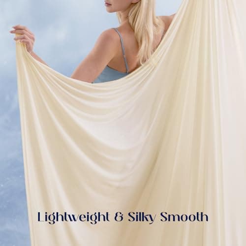 Dream Valley 4 PCS Cooling Sheets Queen Size with 2 Pillowcases,Light Beige - Thumbnail 4