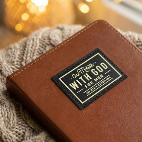 One Minute with God for Men, 365 Days of Daily Prayer Brown Book, 2026 Mens Daily Devotional, Bible Prayer Tracking Diary, Faux Leather Christian Gift Book, Devotionals for Men, Gifts for Father - Thumbnail 4