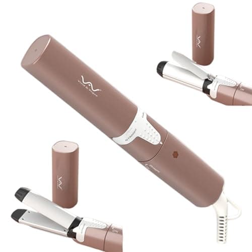 VAV 2 in 1 Mini Flat Iron 1 Inch Ceramic Small Hair Straightener and Curler,Curling Iron for Short Hair,Curls Bangs,Dual Voltage Curling Wand for Travel - Image 1