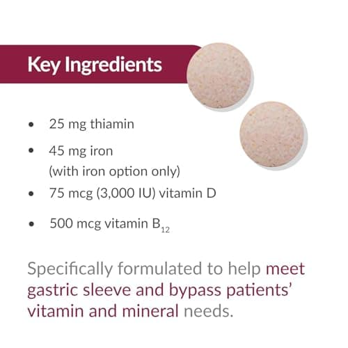 Bariatric Advantage Chewable Ultra Solo with Iron - Once-Per-Day Daily Multivitamin - for Bariatric Patients - with Thiamin, Vitamin A & More - Gluten Free - Citrus - 90 Tablets - Thumbnail 6