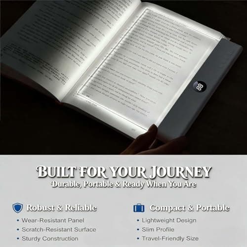TWINPAIR LED Book Light for Reading, USB Rechargeable Flat Reading Lamp with Full Page Light, 3 Colors 2 in 1 Night Light,Dimming & Timer Reading Lights for Book Lovers, Students, Readers (White) - Thumbnail 6