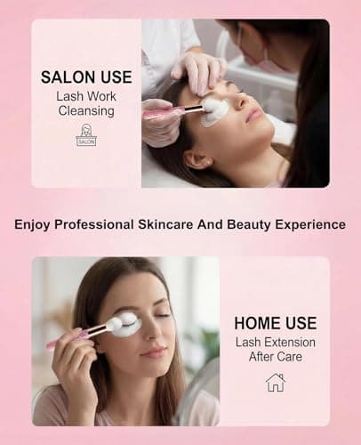 MERETON Lash Shampoo Kit for Lash Extensions, Eyelash Extension Cleanser Lash Cleaner Lash Cleaning Kit for Cluster Lashes Lash Bath with Makeup Pad+ Brush+Rinse Bottle, Oil Free Foam - Thumbnail 4