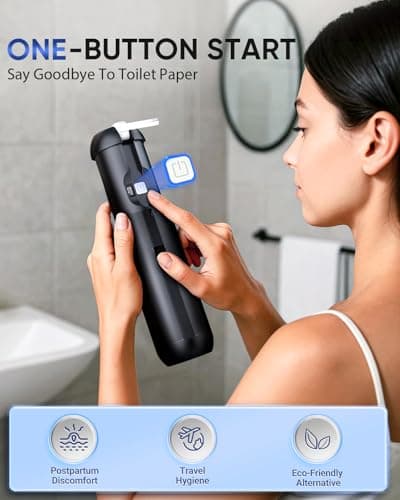 Finpola Portable Bidet for Travel - Electric Travel Bidet with 180° Adjustable Nozzle, 2 Spray Modes & IPX7 Waterproof | Rechargeable Personal Hygiene Solution for On-The-Go Adults - Thumbnail 2