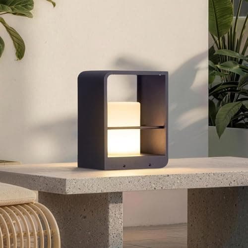 PAKEDANDUN Solar Lanterns Outdoor Waterproof IP65, LED Outdoor Floor Lamp, Solar Table Lamp with Remote Control, Smart Dusk to Dawn Modern Floor Lamps for Table Patio Porch Gardern Yard Deck E26 Bulb - Image 1